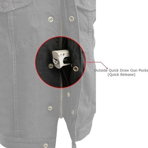 Milwaukee Leather Men's Size XL MDM3002 Covert Black Denim Club Style CC Vest - Picture 7 of 14